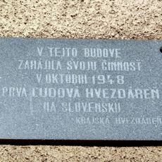 Mestská hvezdáreň, tabuľa pamätná