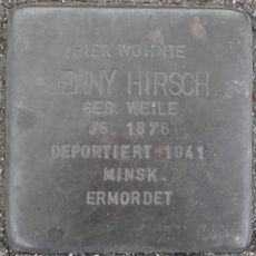 Stolperstein à la mémoire de Jenny Hirsch