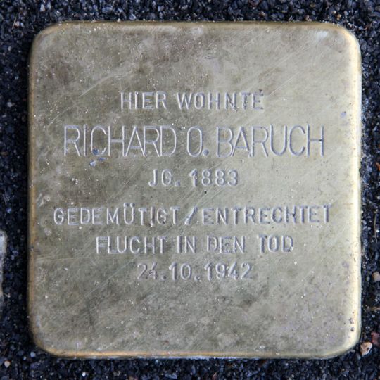 Stolperstein en memoria de Richard O. Baruch