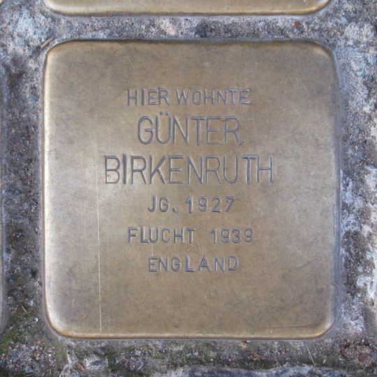 Stolperstein dedicated to Günter Birkenruth