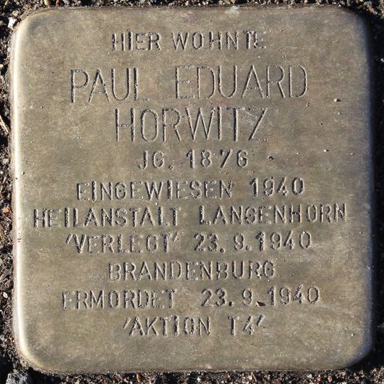 Stolperstein en memoria de Paul Eduard Horwitz