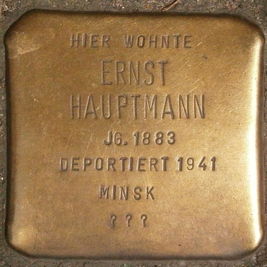 Stolperstein dedicated to Ernst Hauptmann