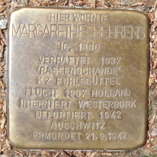 Stolperstein en memoria de Margarethe Behrens