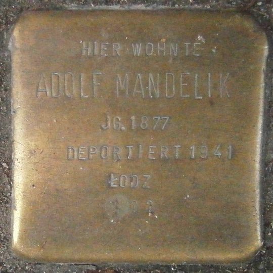 Stolperstein dedicated to Adolf Mandelik