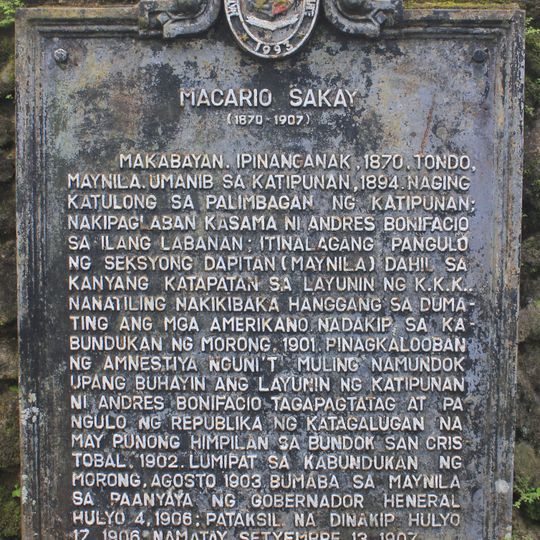 Macario Sakay historical marker