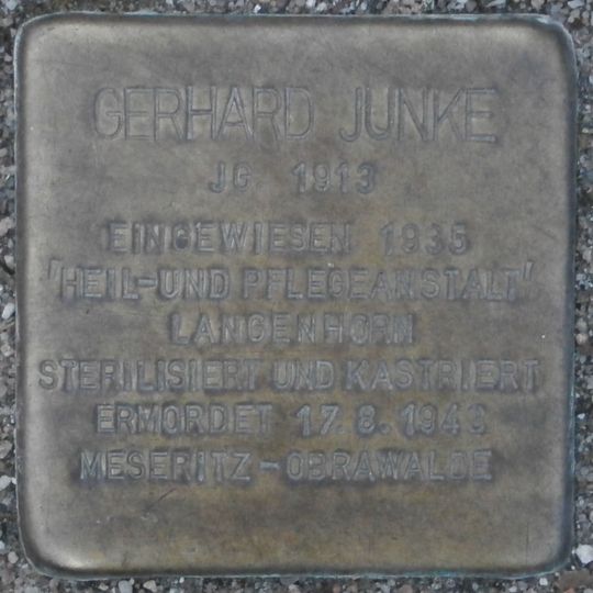 Stolperstein en memoria de Gerhard Junke