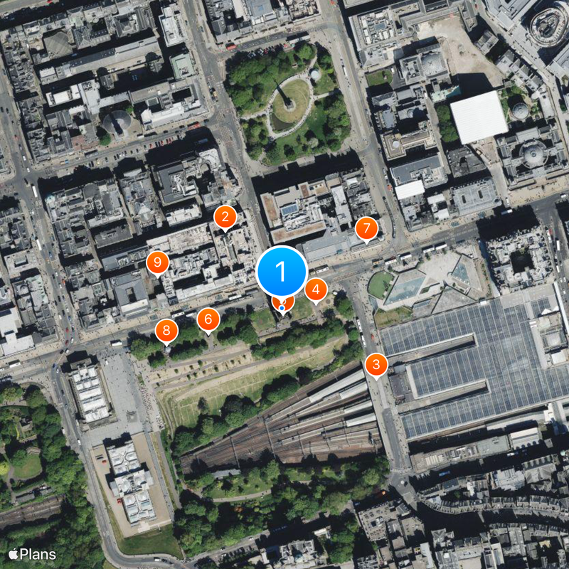 Scott Monument Kaart