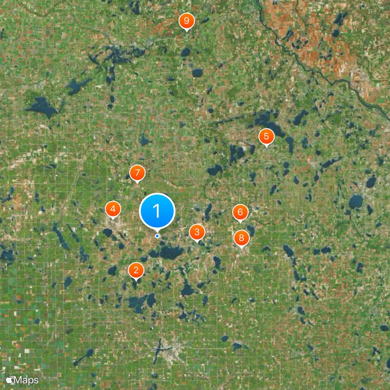 Biggest ball of twine Kaart