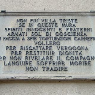 Lapide commemorativa di Villa Triste
