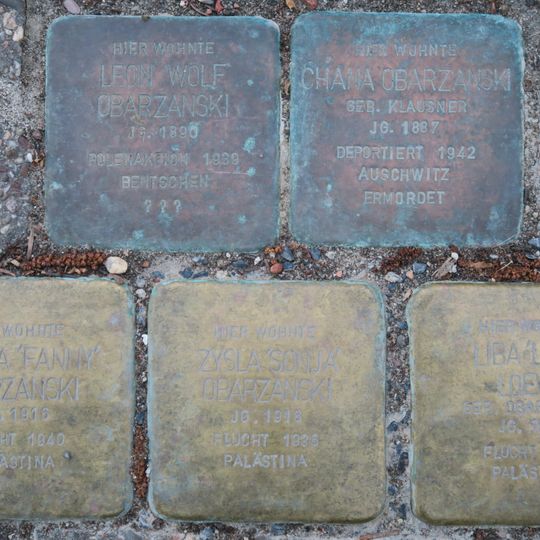 Stolperstein dedicated to Leon Wolf Obarzanski
