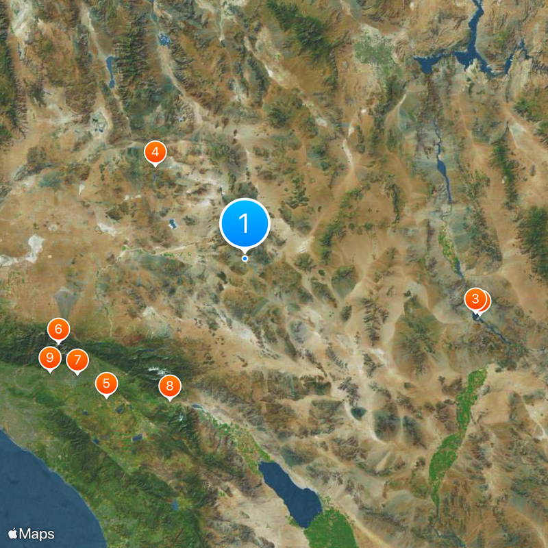 Contea di San Bernardino Mappa