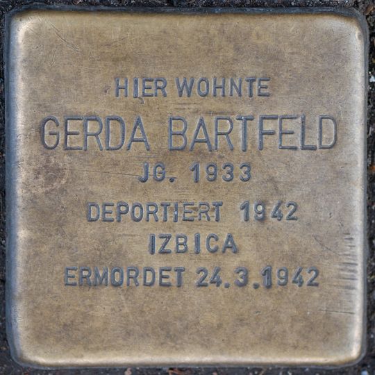 Stolperstein em memória de Gerda Bartfeld
