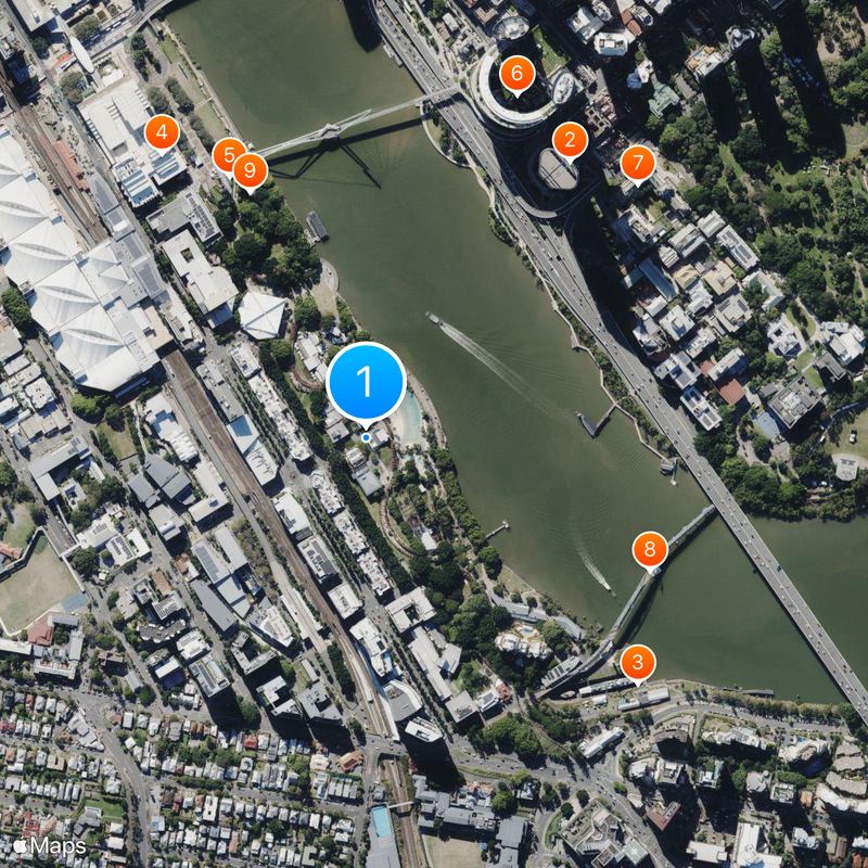 South Bank Parklands Mappa