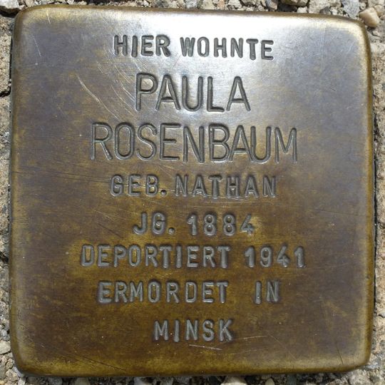 Stolperstein en memoria de Paula Rosenbaum