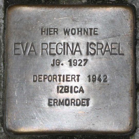 Stolperstein à la mémoire d’Eva Regina Israel