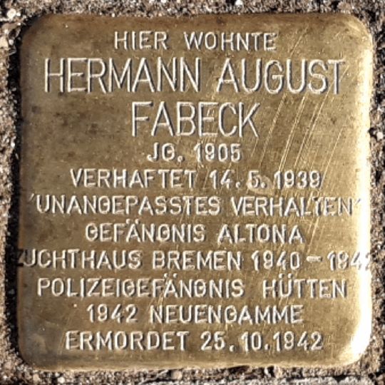 Stolperstein für Hermann August Fabeck