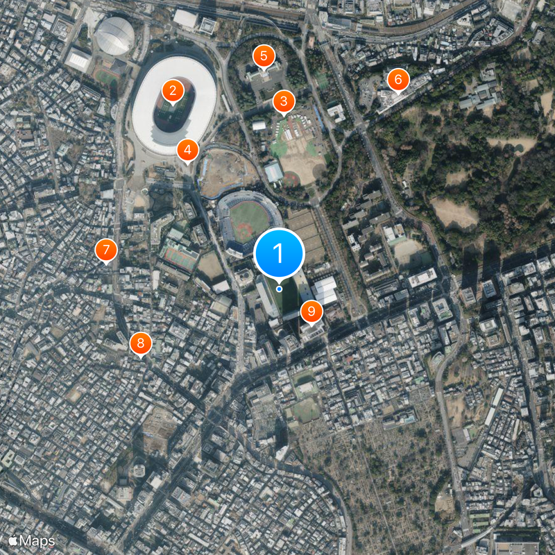 Prinz-Chichibu-Rugbystadion Karte