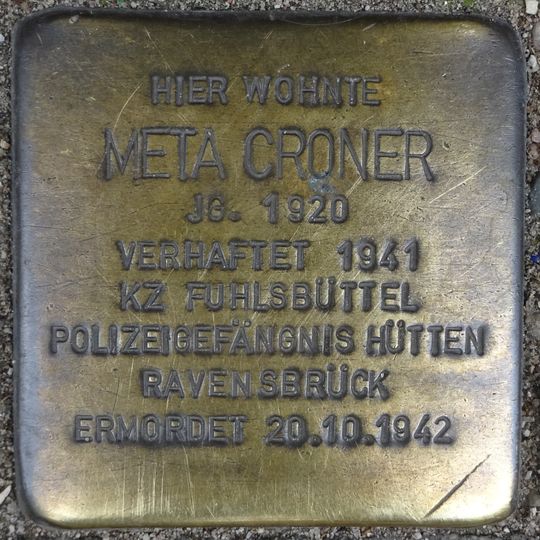 Stolperstein dedicated to Meta Croner