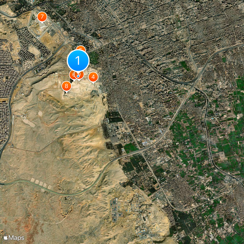 Nécropole de Gizeh Carte