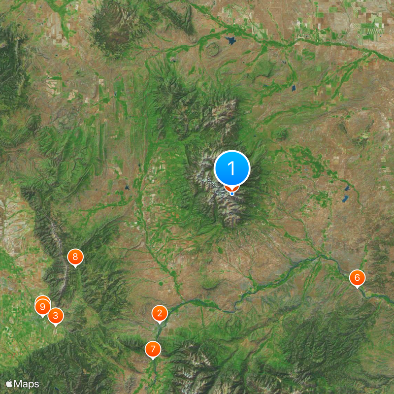 Crazy Mountains Map