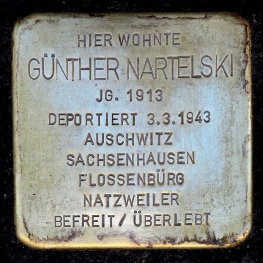 Stolperstein en memoria de Günther Nartelski