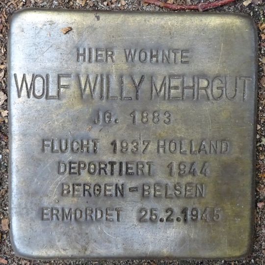 Stolperstein à la mémoire de Wolf Willy Mehrgut