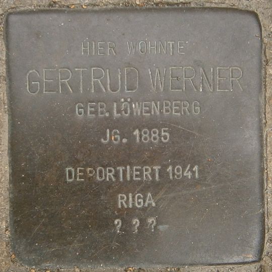 Stolperstein dedicated to Gertrud Werner