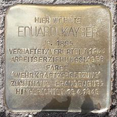 Stolperstein dedicated to Eduard Kayser