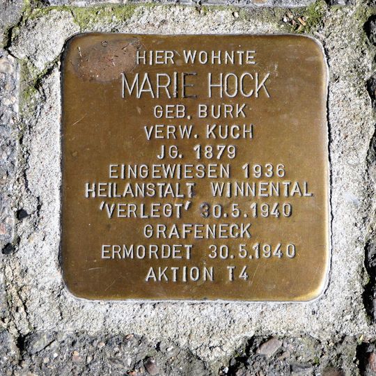 Stolperstein en memoria de Marie Hock