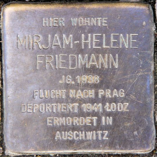 Stolperstein dedicated to Mirjam-Helene Friedmann