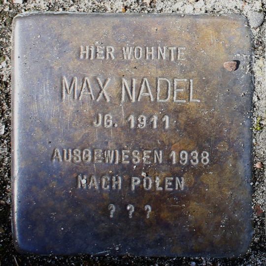 Stolperstein dedicated to Max Nadel