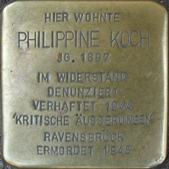 Stolperstein en memoria de Philippine Koch