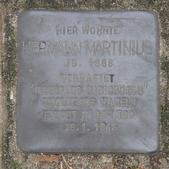 Stolperstein en memoria de Hermann Martinius