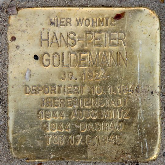 Stolperstein dedicated to Hans-Peter Goldemann