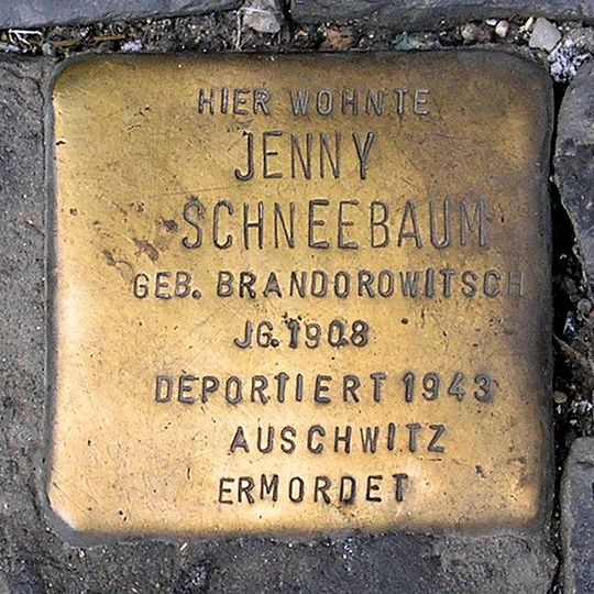 Stolperstein en memoria de Jenny Schneebaum