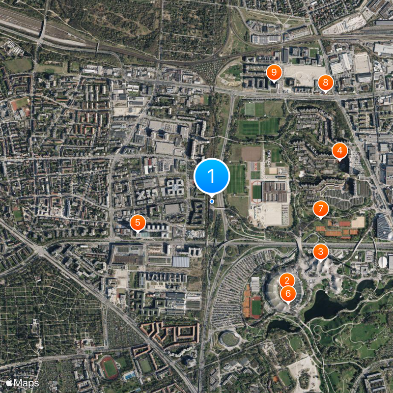 München Olympiastadion station Map