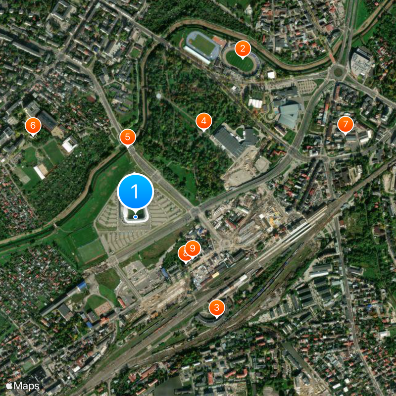 Arena Lublin Map
