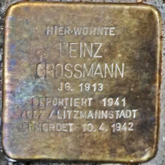 Stolperstein en memoria de Heinz Grossmann