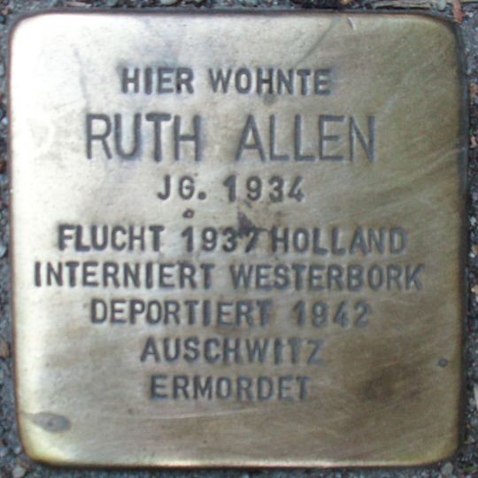 Stolperstein em memória de Ruth Allen