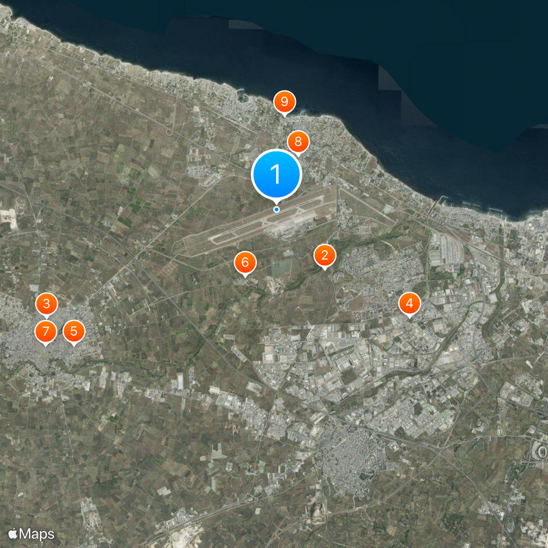 Bari Karol Wojtyła Airport Map