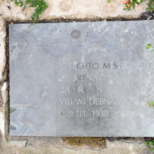 Plaque of Viliam Debnár, Jedovnická, Brno