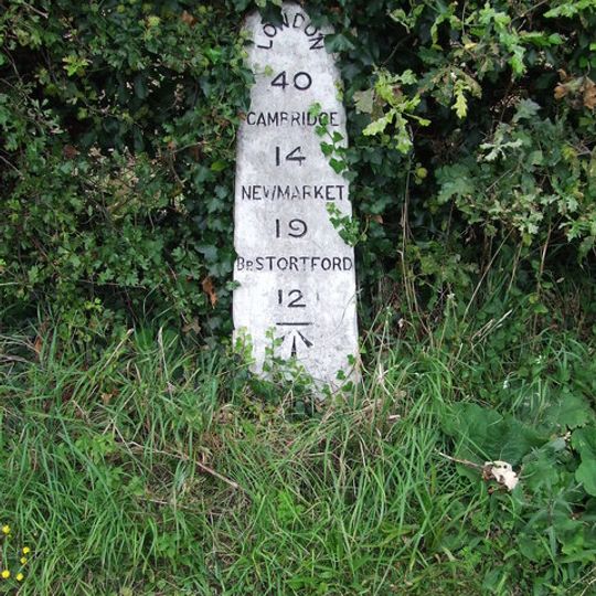 Milestone, roadside at TL51923881