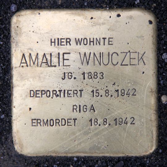 Stolperstein en memoria de Amalie Wnuczek