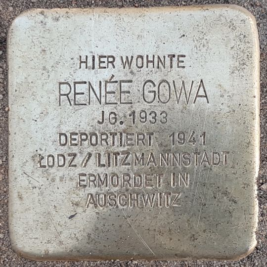 Stolperstein dedicated to Renée Gowa