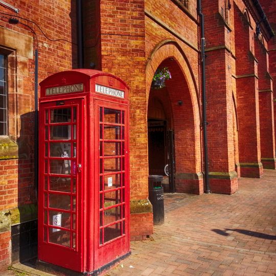 K6 Telephone Kiosk In Front Of The Town Hall