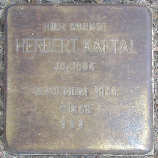 Stolperstein à la mémoire de Herbert Kaftal