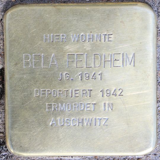 Stolperstein dedicated to Bela Feldheim