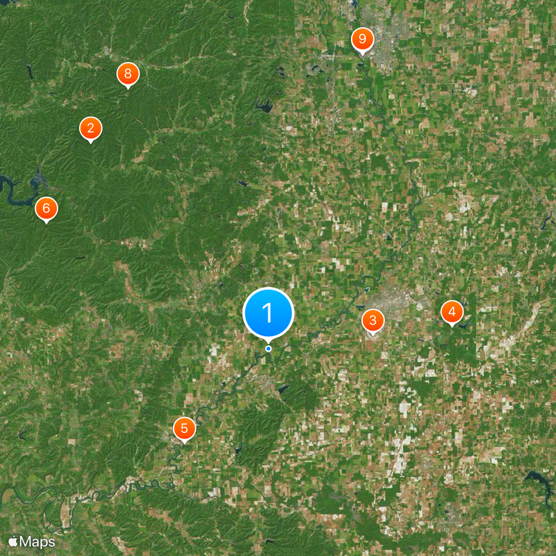 Area code 812 Map