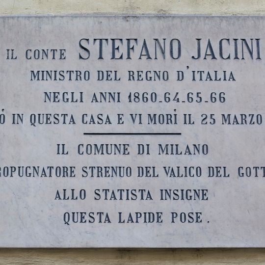 Plaque to Stefano Jacini