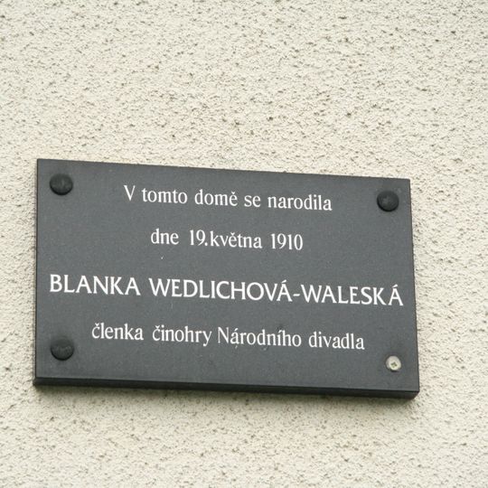 Pamětní deska Blanky Wedlichové-Waleské